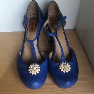 Miz Mooz Custom Cobalt T strap high heel shoe